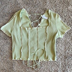 Green Open Back Women’s Top